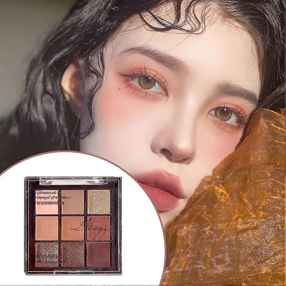 Chocolate Nine Color Eye Shadow Palette for Smoky and Daily Makeup with Silky Tones for Brightening and Contouring