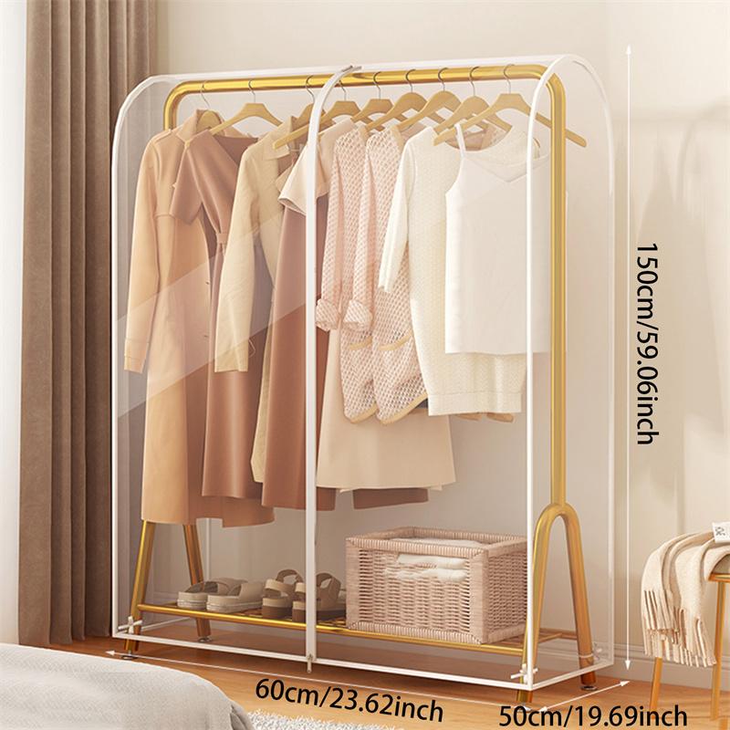 Clothes Hanger Dust Cover Household Dust Cover Cloakroom Coat Bag Floor Mounted Double Pole Clothes Storage Dust Cover