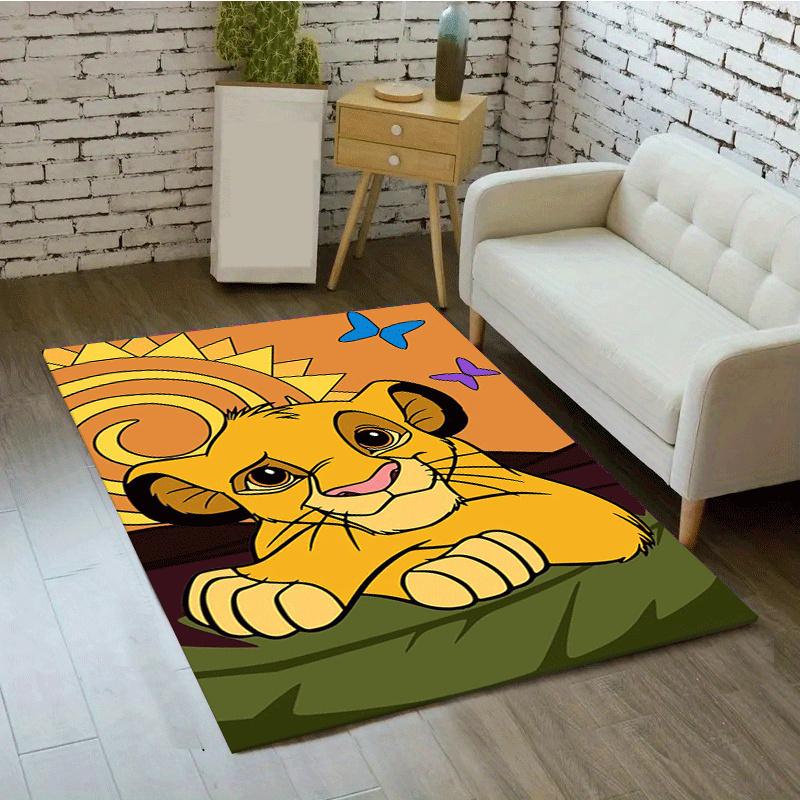 1pc The Lion King Pattern Area Rug Soft Flannel Floor Mat for Living Room,Office,Bedroom and Carpet,Sofa Coffee Table Floor Mat