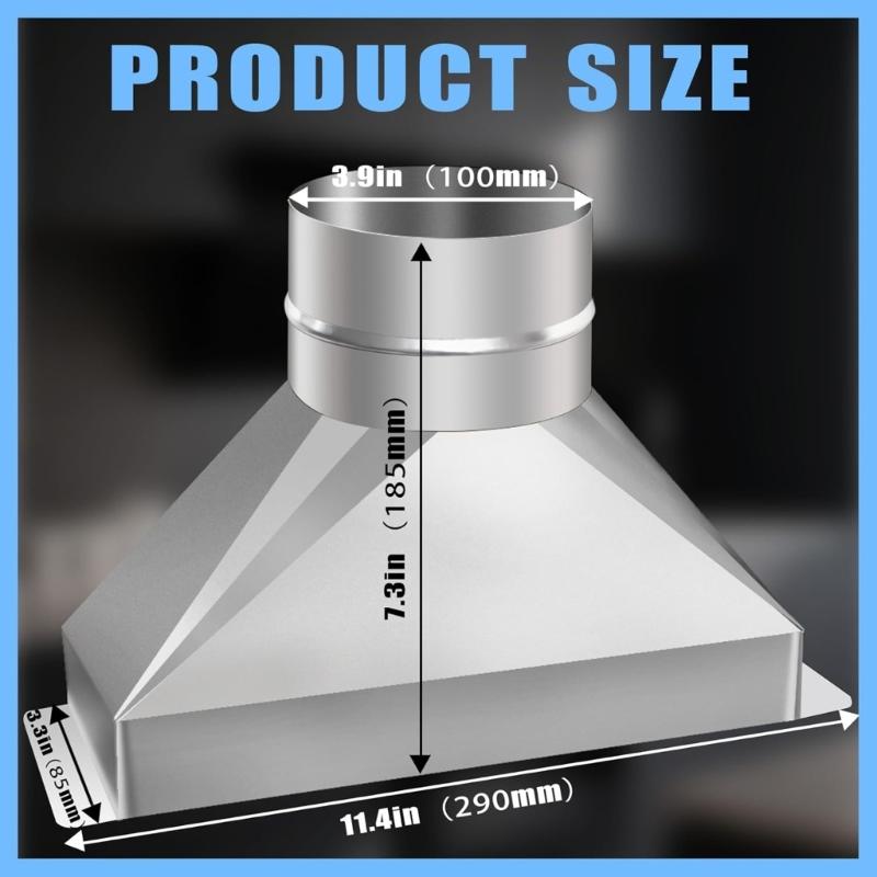 Steel Vent Transition Duct Round Exhaust Includes Installation Accessories Strong Rustproof Adapters for Microwave Use