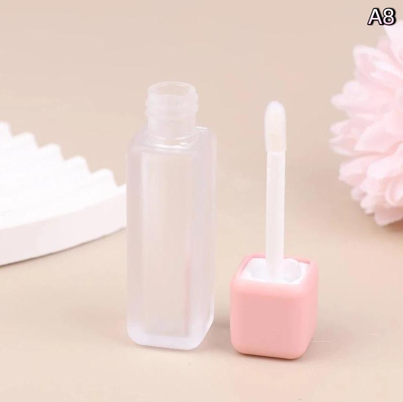 1Pcs 5Ml Lip Gloss Tube Brush Rod Scrub Square Liquid Lipstick Tubes Bottle Refillable Lip Balm Container Cosmetic Packaging Diy