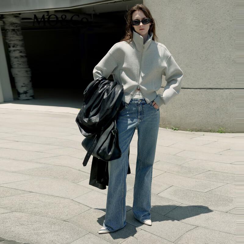 

MO&Co. Женские джинсы пэчворк с низкой посадкой прямого кроя S 26