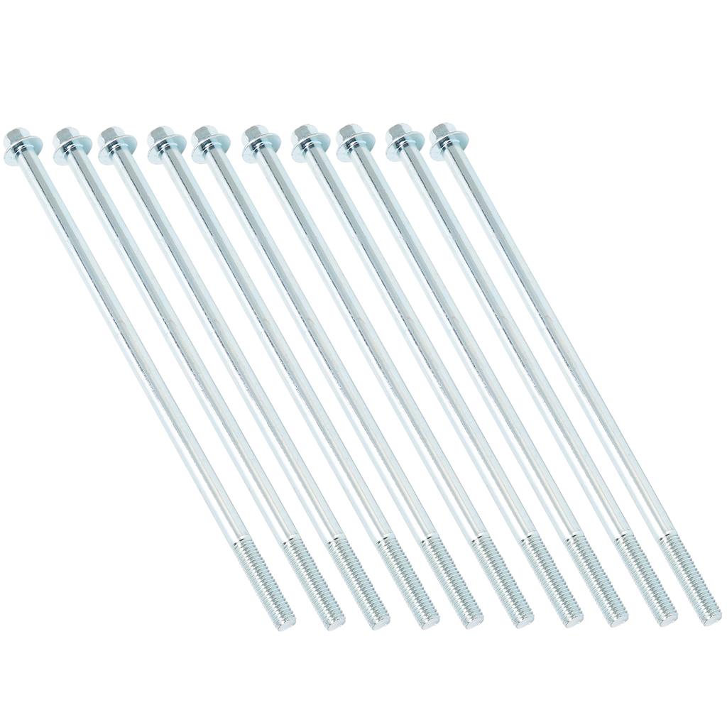 10Pcs M8x210 Motor Bracket Screw Gasoline Hex Flange Long Bolts Fastener Accessory