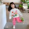 Korean Girls Spring Autumn Sweatshirt 3D Decorative Fashionable Top For Kids And Toddlers