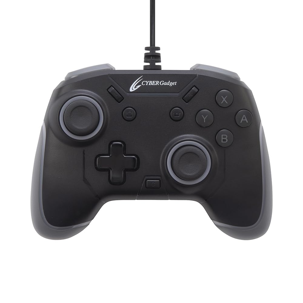 CYBER Gaming Controller Mini HG Wired Type Black Gadget Lightweight Compact with 2 Back Micro Switch Dot Patterned LED Adjustable Brightness and Gyro