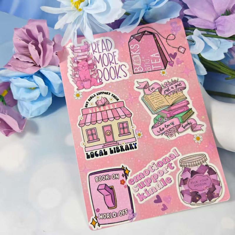 Cute Bow Pattern Insert Paper Cards Waterproof No Residue for Transparent Tablet Case E-Reader Cover Travel Portable Decor
