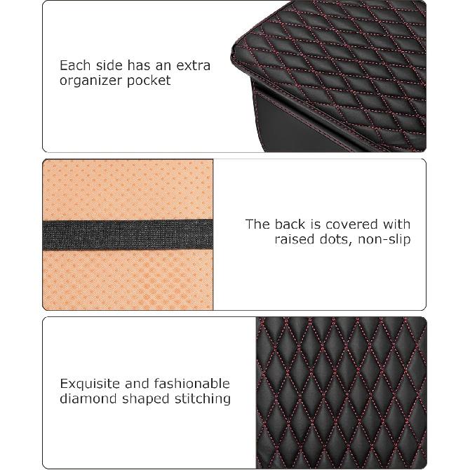 Car Center Console Cover,Car Accessories,Arm Rest Cover for Vehicle,Armrest Seat Box Pad,Microfiber Leather Car Arm Rest Cover with 2 Storage