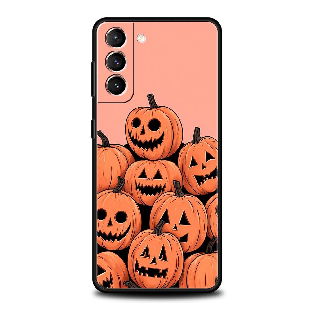 Phone Case For Samsung S24 S23 S22 Ultra S20 S21 FE 5G S10 S9 Plus S10E S8 S7 Edge Cover leaves fall fox pumpkin Halloween