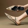 Flats Women Slippers Pointed Toe Shoes Slingback Dress Mules Shoes Summer 2025 New Elegant Sandals Femme Luxury Zapatos