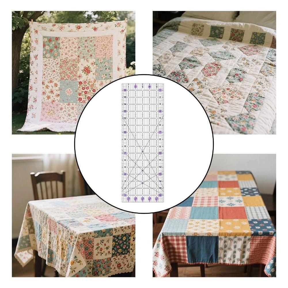 Drawing Tool Acrylic Material Patchwork Ruler Rectangle Drawing Sewing Rulers Patchwork Design Making Drawing Ruler Fabric Work