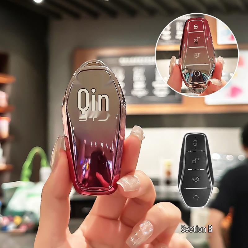 BYD Key Case for Han, Dolphin, Seagull, Mini, Yuan, Tang, Song Pro, and Qin Plus.