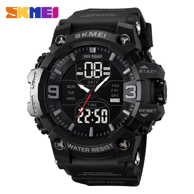 SKMEI 2222 Sport Electronic Watches Stopwatch Waterproof Fashion Chronograph Alarm Relogio Masculino EL Light Digital Wristwatch