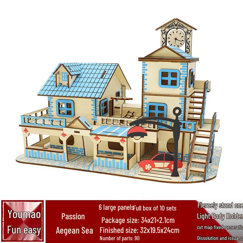 DIY Wooden 3D Puzzle: Chinese Architectural Model Educational Toy & Souvenir