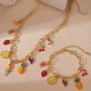 Trendy Fruit Bracelet and Necklace Set Stainless Steel Texture Suitable for Fashion Lovers Various Occasions Wear