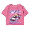 Dream Is Time Cartoon Printing Women Wash Short T Shirt Summer Breathable Tshirt Street Distress Tops