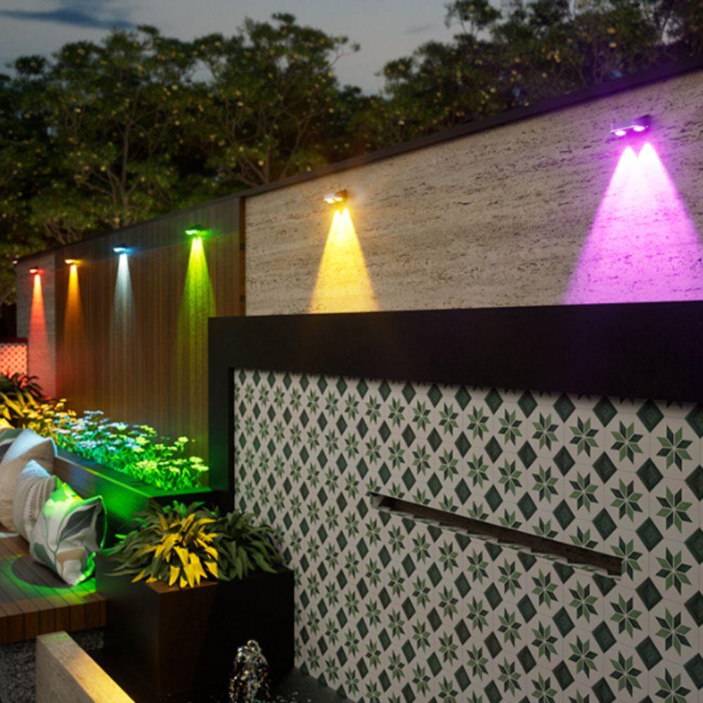 Waterproof RGB Wall Light Wall-Mounted Solar Ambient Lighting Wall Lamp Exterior House Decor