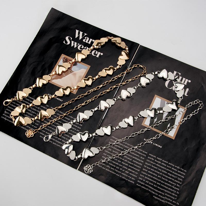 New Metal Love Chain Women's Fashionable Versatile Body Chain Dress Decoration High-end Waist Chain Women