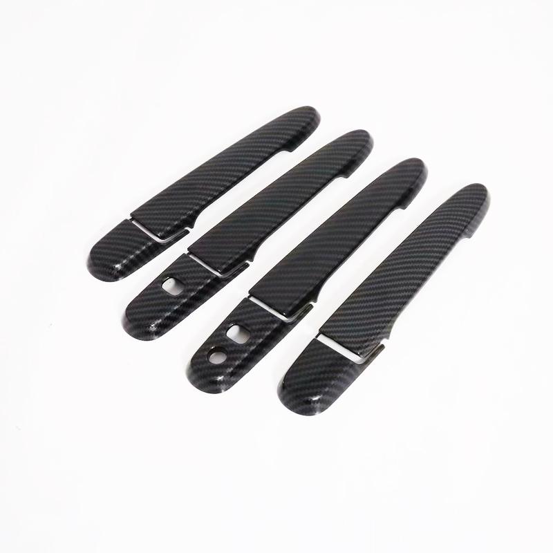 Glossy accessories black Carbon fiber pattern car side door handle cover trim for TOYOTA RUSH 2018- rush