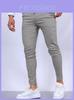 Mens Slim Fit Casual Pants With High Elastic Cotton Blend For Urban Streetwear