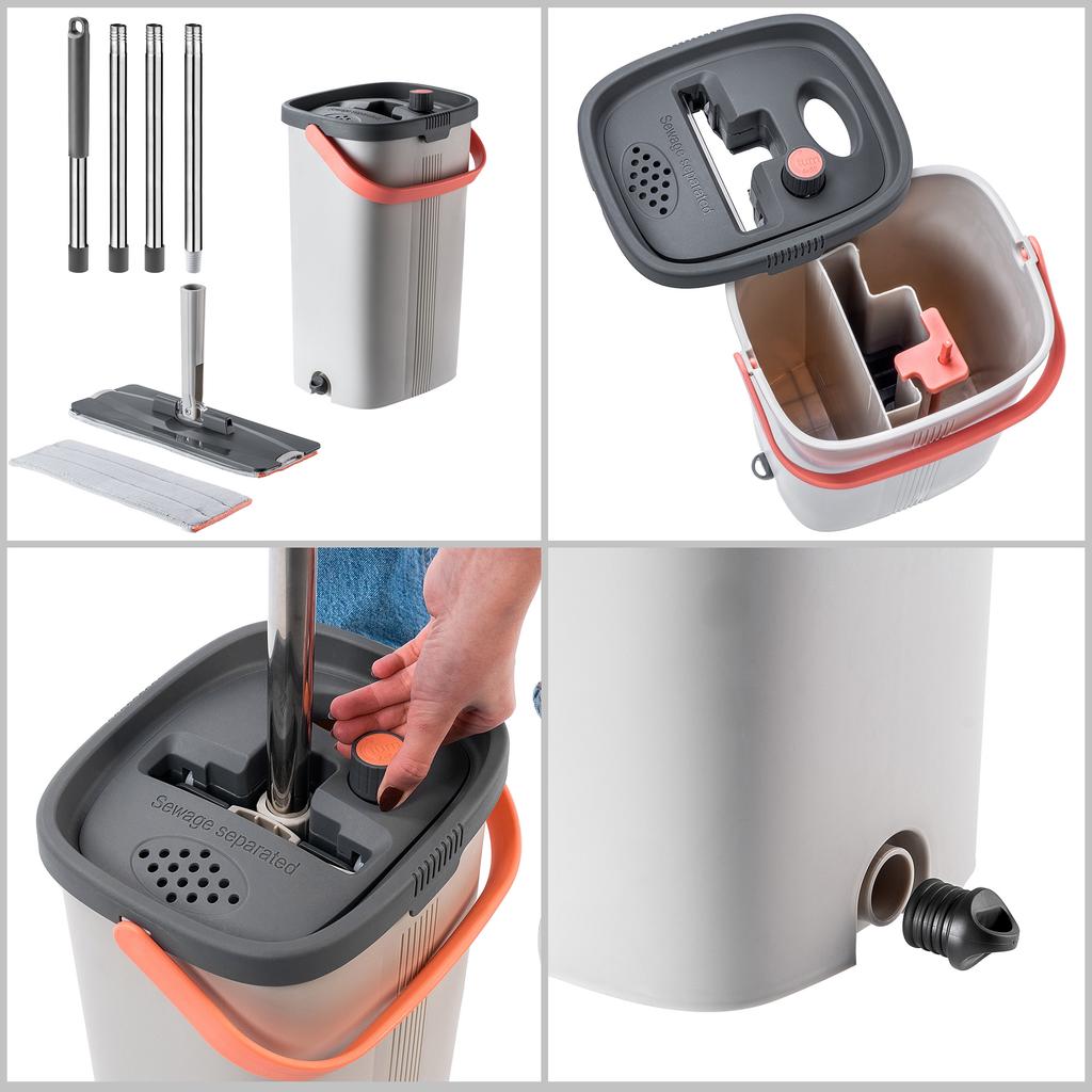 KADAX Mop płaski z separacją wody czystej i brudnej