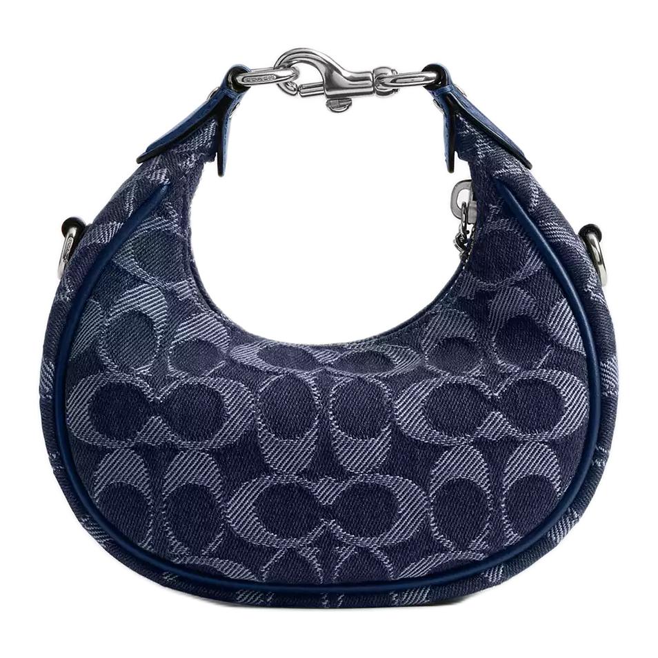 Coach Jonie 15 Logo Print Silver Hardware Signature Denim Mini Shoulder Crossbody Bag Women Bags Blue CAO04-LHRHY