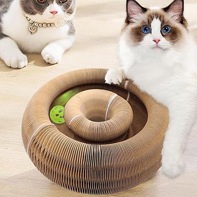 Cat Scratchers For Indoor Mental Physical Exercise Interactive Toy Accordion Cat Scratching Board With Bell For Indoor Outdoor