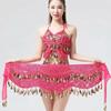 Glitter Sequins Belly Dance Waist Chain Hollow Bellydance Coins Belt Hip Scarf Skirt  Ladies