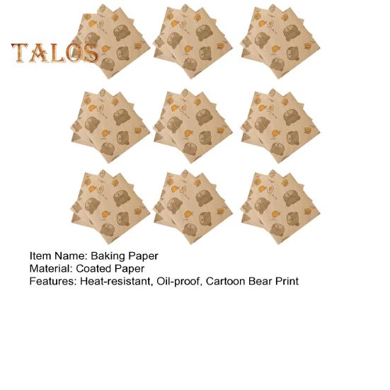 50Pcs Sandwich Packing Paper Cartoon Bear Print Package No Odor Useful Disposable Household Oil-proof Baking Pad Paper Kitchen Tools