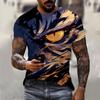 Fashion Men's Crew Neck Short Sleeve 3D Casual Color Printing Casual Short Sleeve Crew Neck T-Shirt