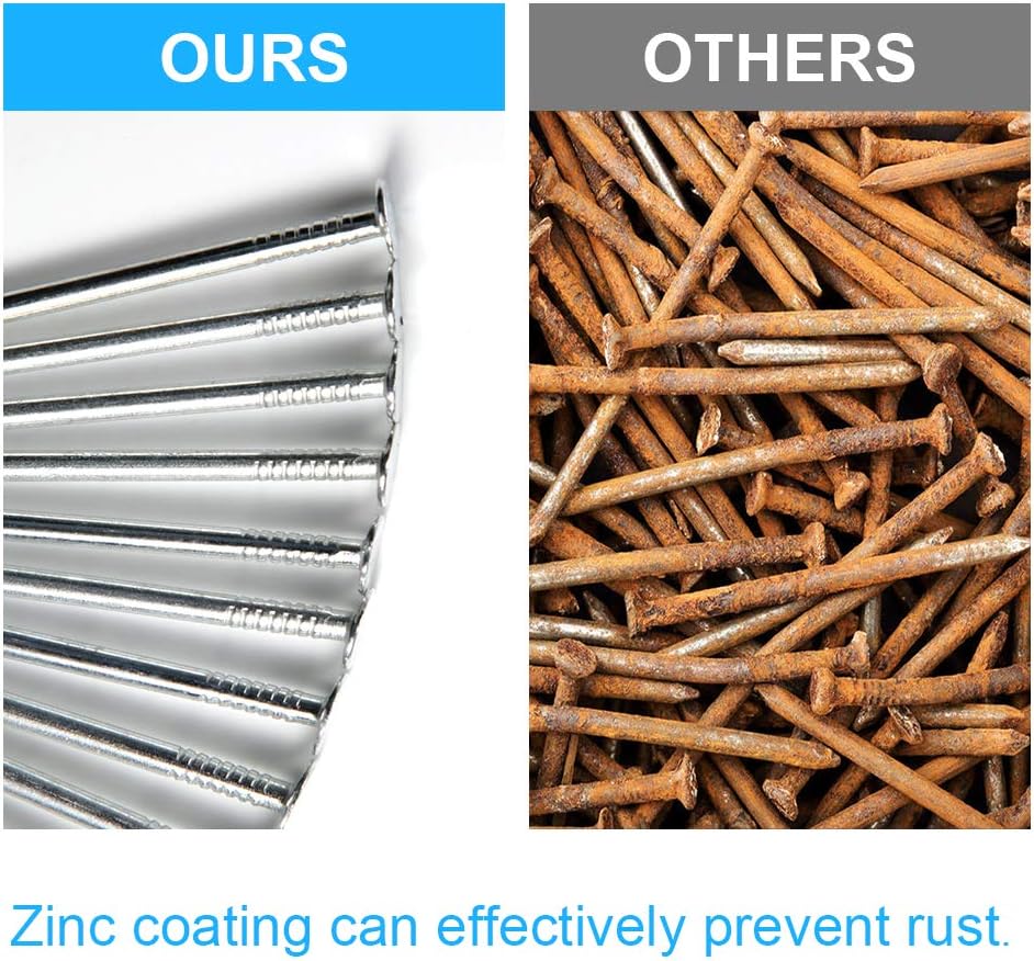 376Pcs Round Nails Woodworking Iron Nails Household Long Cement Wall Foreign Floor Nails Set with Plastic Box