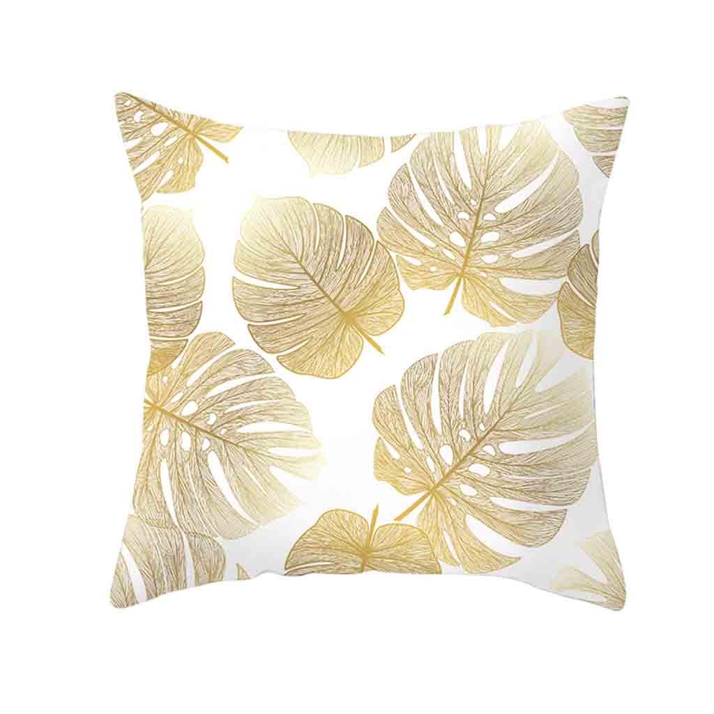 Gold Plant Printed Polyester Pillow Case Cover Sofa Cushion Cover Home Decor Gold Plant Printed Polyester Pillow Case Cover Sofa Cushion Cover Home Decor
