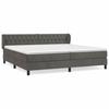 3127692 vidaXL Lit à sommier tapissier et matelas Gris foncé 200x200cm Velours