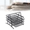 Document Basket Three Layers Reticulated Desktop Organizer for Store  Size Paper Folders Stationer