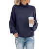 New Autumn and Winter Knitted Sweater with Thick Thread and High Neck Pullover for Women