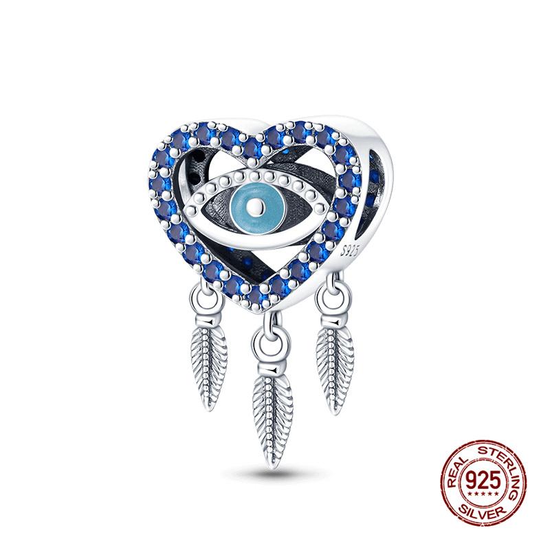 925 Silver Devil's Eye Charm Beads 3mm Fit DIY Bracelet Women's Fashion Jewelry Gift Original Handmade