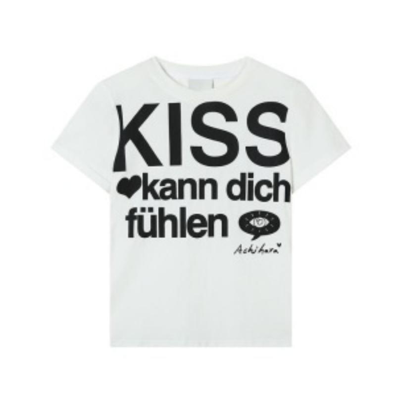 European and American Summer Letter Printed Round Neck T-shirt