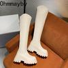 Winter Fashion Elastic Slim Women Long Over The Knee Boots Street Style Platform Thick Bottom Party Stripper Female Shoes