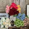 7 Heads Real Happy Imperial Rose Flower 9 Colors Photography Photo Gift Valentine's Day Flowers Mini Crystal Grass Bouquet