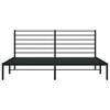 Metal Bed Frame with Headboard Black 200 x 200 cm