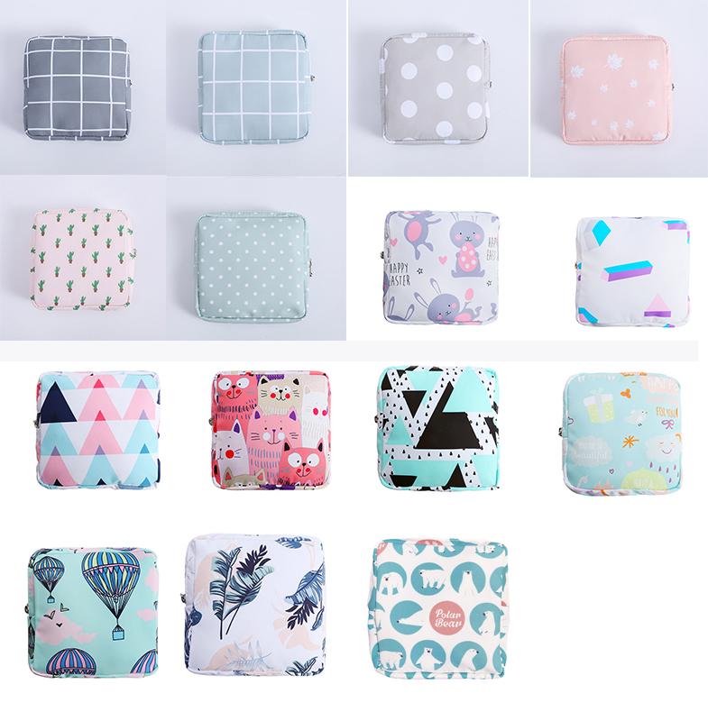 Women Travel Small Cosmetic Bag Girl Lipstick Make Up Bag Beautician Sanitary Pad Bag Case for Daily Necessities Storage Bags