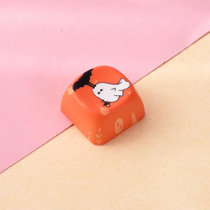 5/10Pcs Halloween Themed Custom Keycaps Cute Ghost Pumpkin Prints For Mechanical Keyboard Diy Holiday Gifts