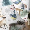 Christmas Elk Pine Berry Bird Voile Curtains For Bedroom Tulle Window Curtain For Living Room Sheer Curtains Blinds Drapes