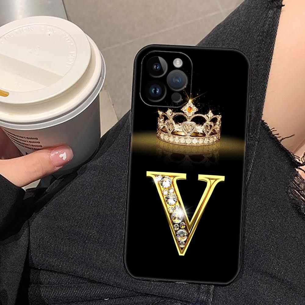 

Чехол для телефона Rose Gold Diamond Crown 26 Letter для Apple iPhone14 13 12 11 Pro Max Mini 8 7 SE XR XS Plus Max Cover Fundas Coques iPhone 7 (8) Plus