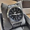 Seiko 5 Stainless Steel Black Arabic Dial Automatic SNKP21 SNKP21J1 SNKP21J Men's Watch