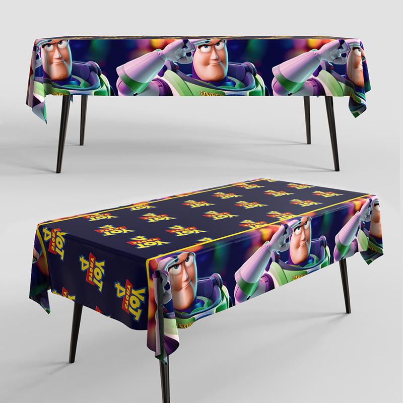 Disposable Tablecloth Cartoon Birthday Party Supplies Solid Color Picnic Table Cover Waterproof Oil-Proof Heavy Duty Rectangle Table Decor 6 Pack