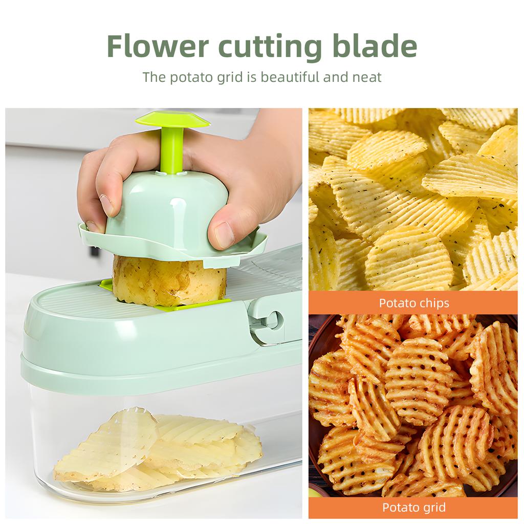 Vegetable Chopper Food Slicer 15 In 1 Multifunctional Kitchen Vegetable Slicer Dicer Cutter with 9