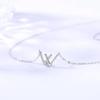 S925 Sterling Silver Geometric W Necklace - Korean Style, Simple Fashion for Best Friends