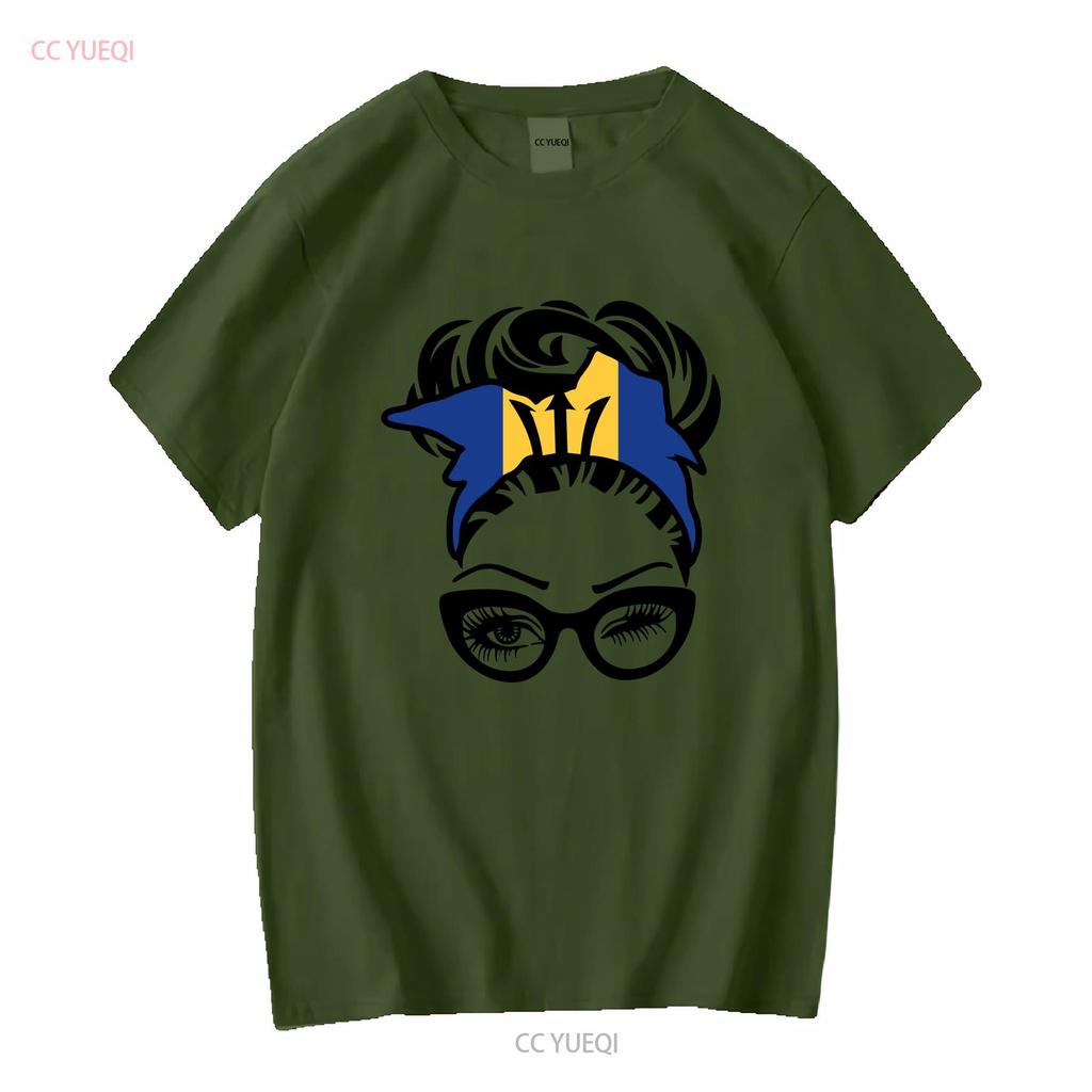 Barbados Flag T shirt Women Head Scarf Vacay Souvenir Girls Trip long or short sleeves vintage Washed Stretched Comfortable