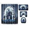 Halloween Shower Curtain Floor Mat Combination Four-Piece Set Bathroom Toilet Carpet Door Mat
