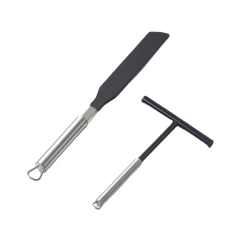 304 Stainless Steel French Crepe Spreader Pancake Like Batter Spreading Tools Pancake Like Batter for Bakery Kitchen + Spatula